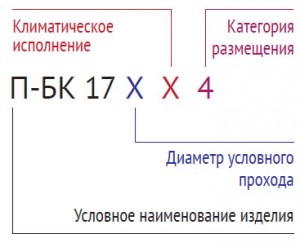 Структура обозначения при заказе П-БК17