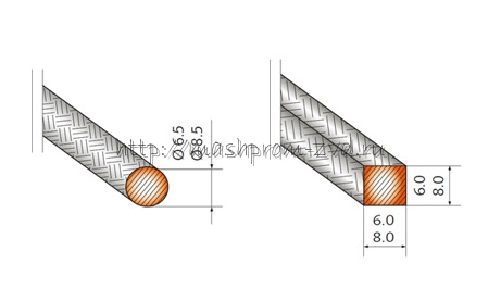 Гибкий формируемый нагреватель - типы сечений (чертеж)