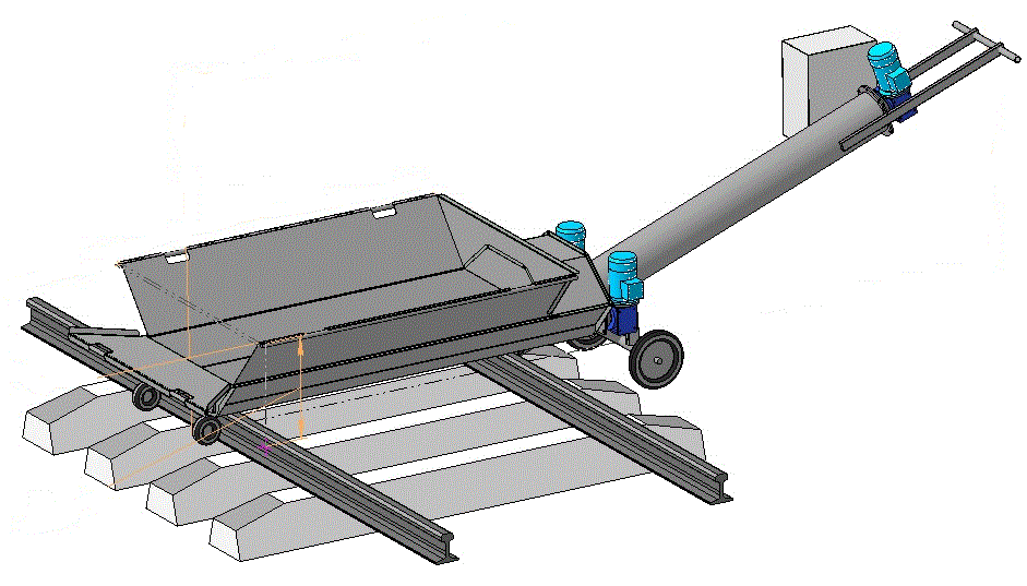 Шнековый разгрузчик цементных вагонов-хопперов, разгрузка вагонов с цементом - 45 т/час