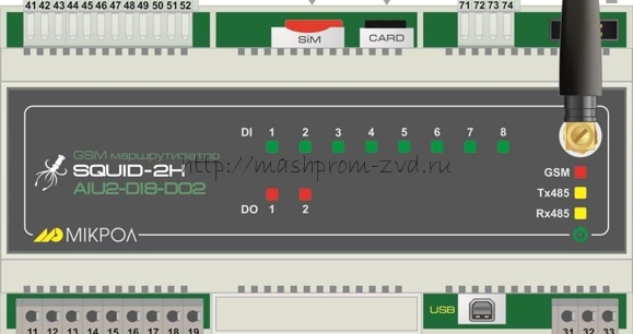 GSM-маршрутизатор SQUID-2H-2AIU-DI8-DO2
